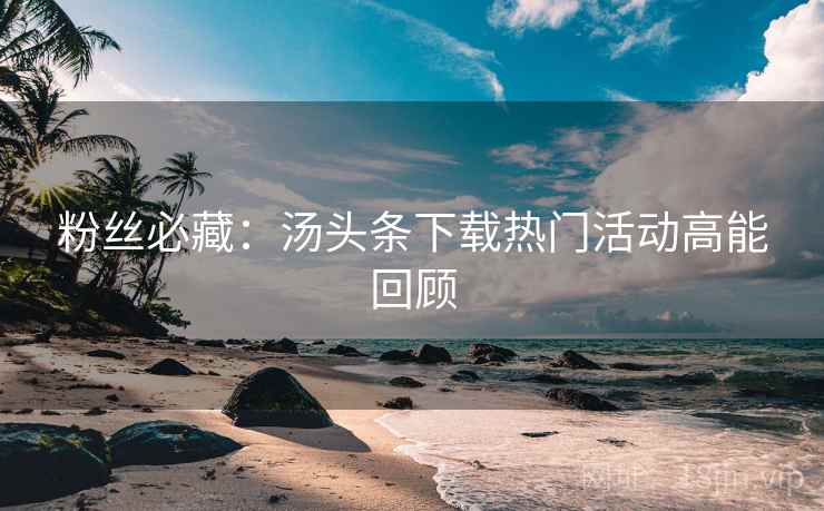 粉丝必藏：汤头条下载热门活动高能回顾