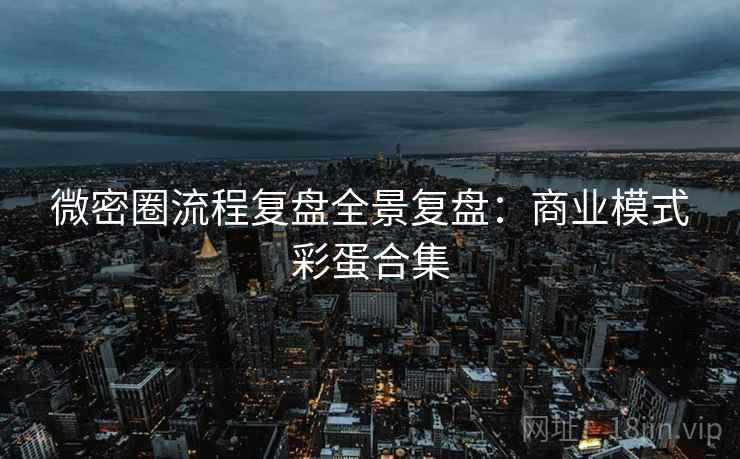 微密圈流程复盘全景复盘：商业模式彩蛋合集