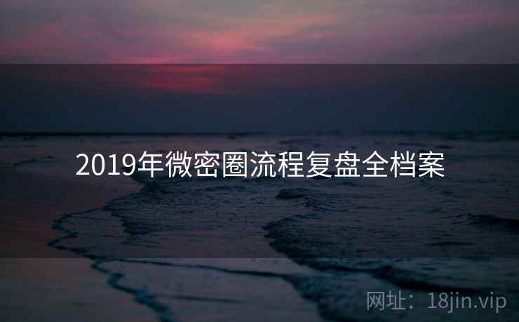 2019年微密圈流程复盘全档案