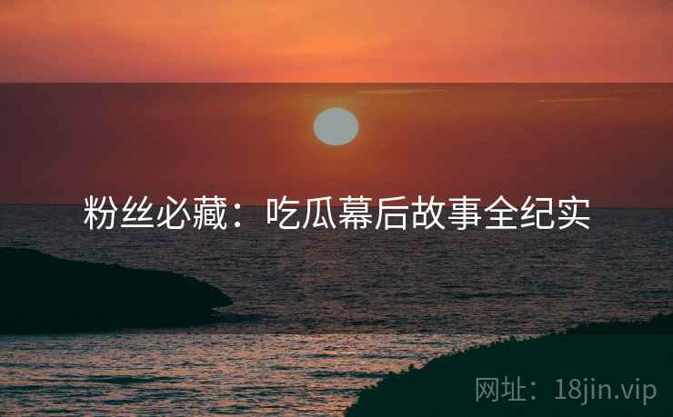 粉丝必藏：吃瓜幕后故事全纪实
