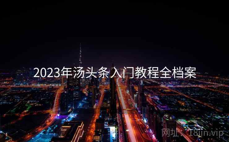 2023年汤头条入门教程全档案